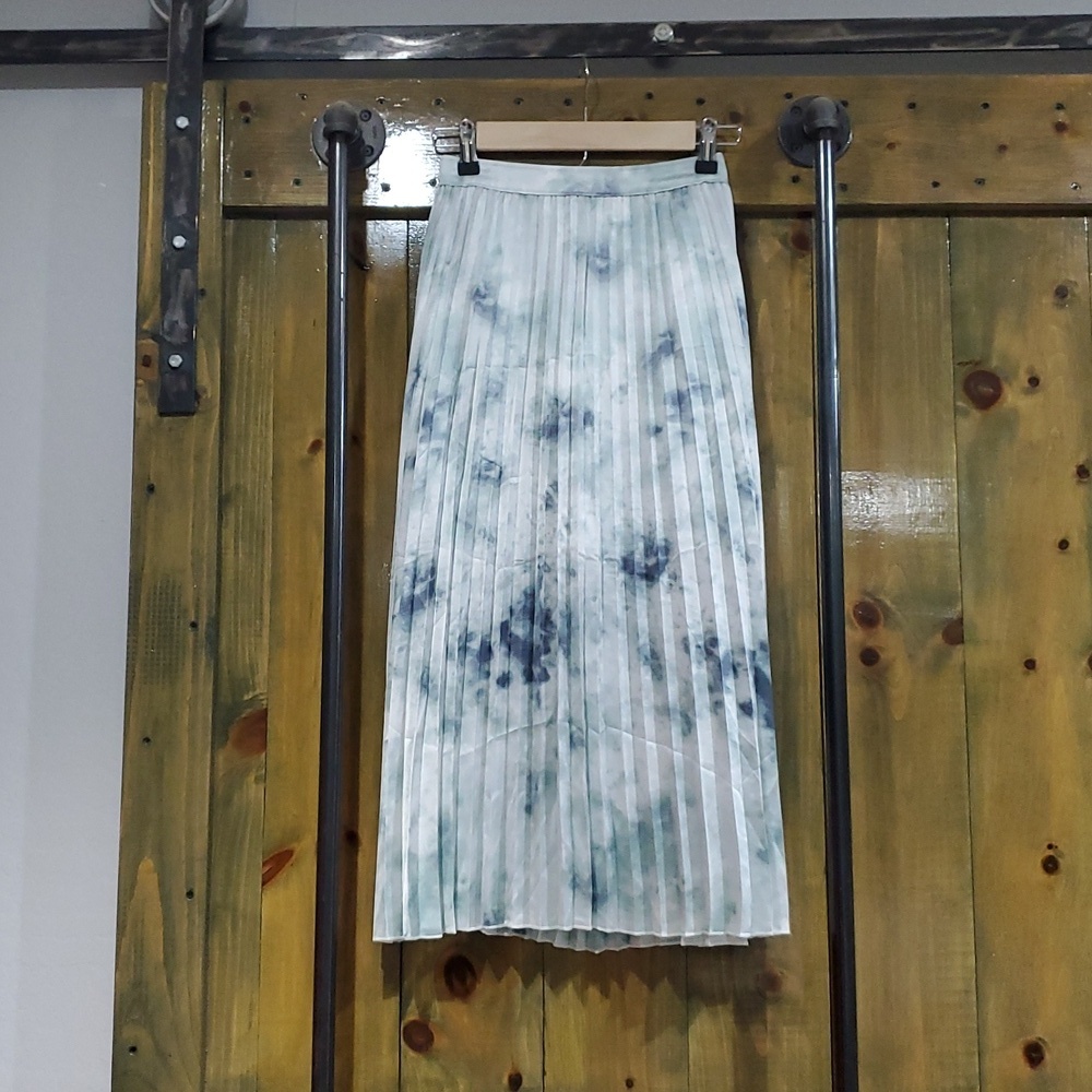 Abercrombie & Fitch Marble Green Blue Silver  Shimmer Midi Skirt